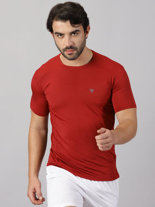 Jersey Knit T-shirt- Red