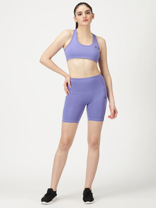 Periwinkle Co-ord Set- Sports Bra and Shorts