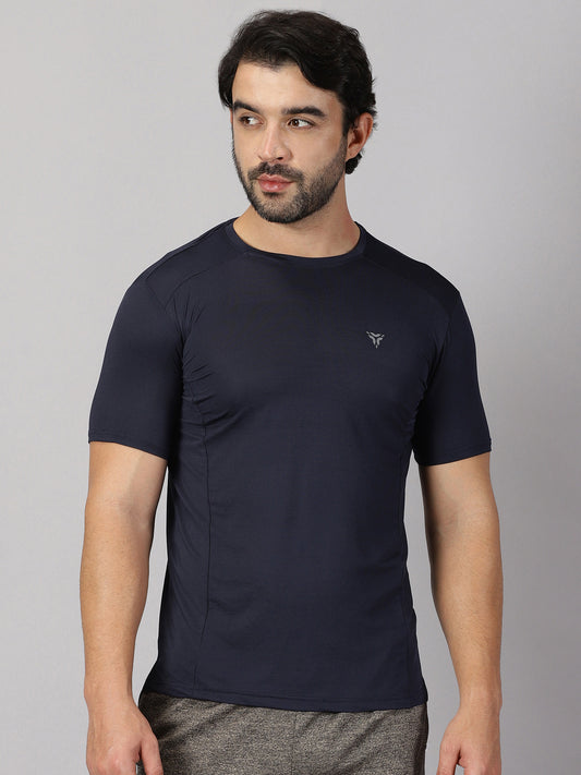 Jersey Knit T-shirt- Navy