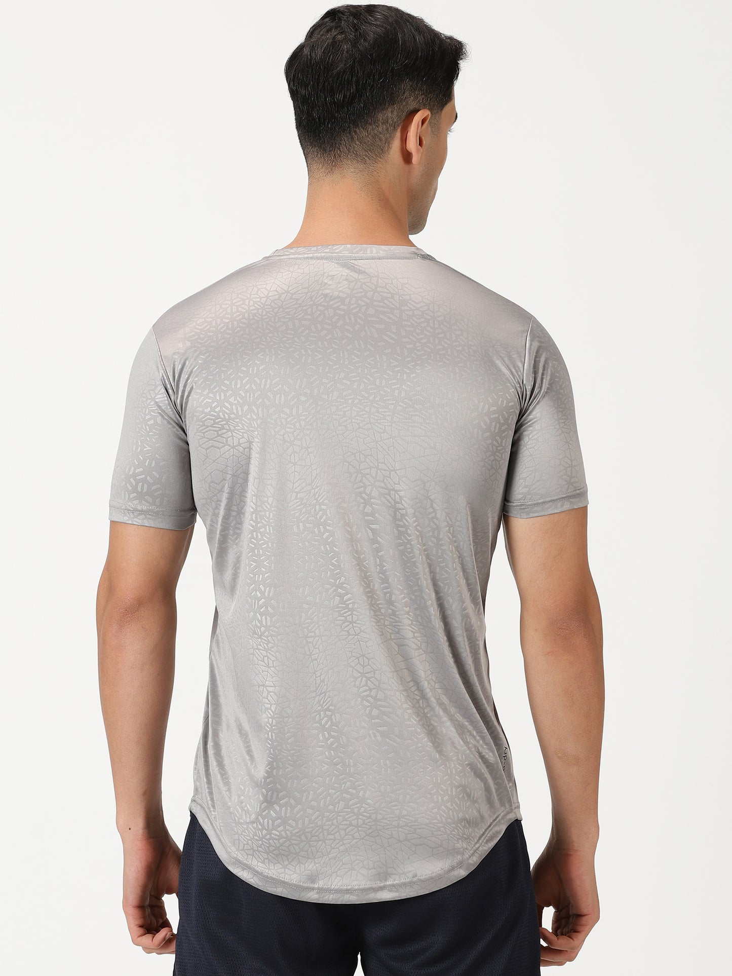 Abstract Embossed T-shirt - Light Grey