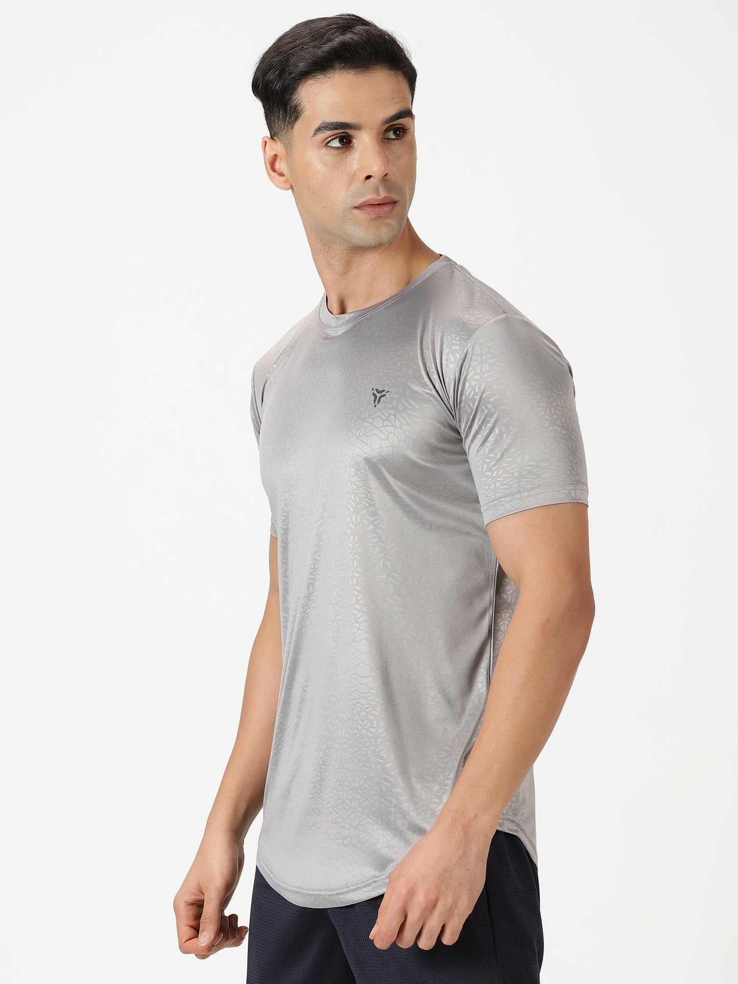 Abstract Embossed T-shirt - Light Grey