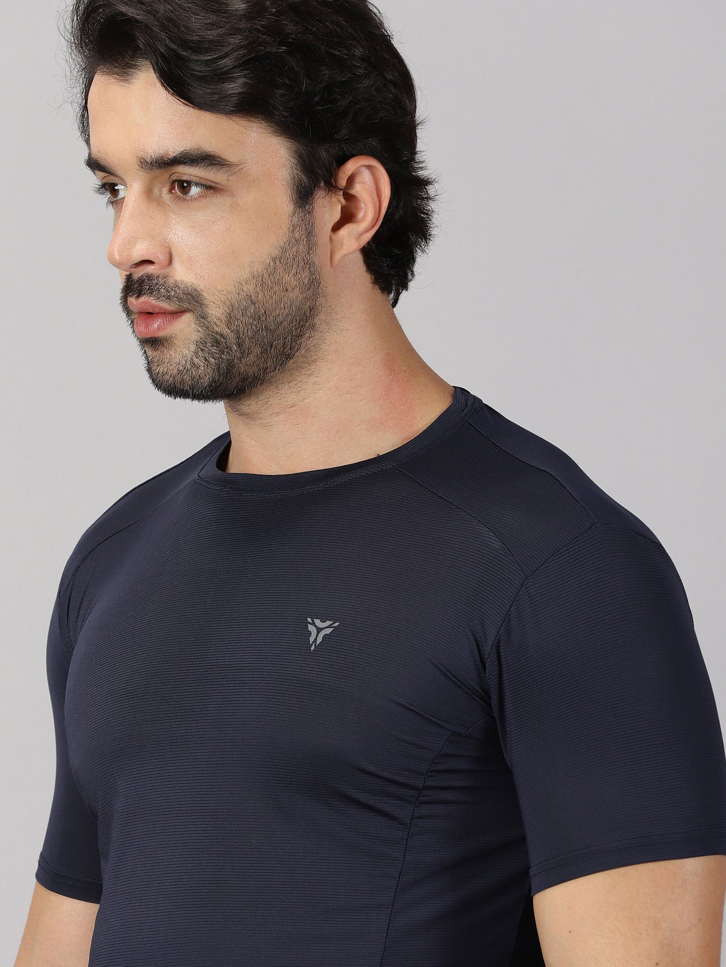 Jersey Knit T-shirt- Navy