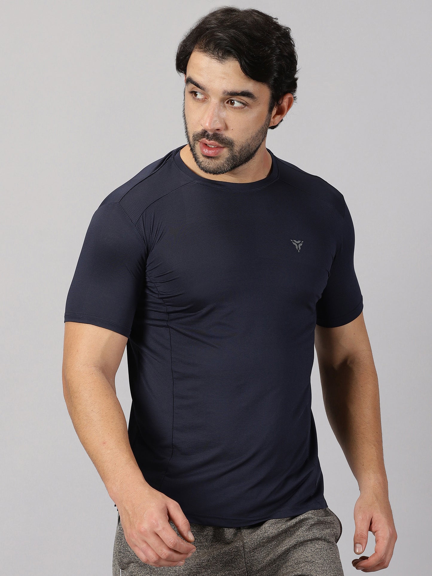 Jersey Knit T-shirt- Navy