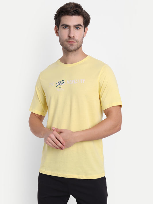 Cotton Yellow Mamba Mentality T-Shirt for Men