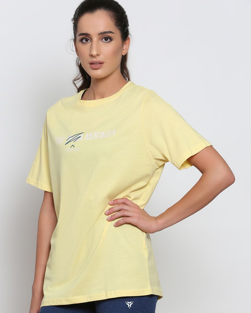 Cotton Yellow Mamba Mentality T-Shirt for Women