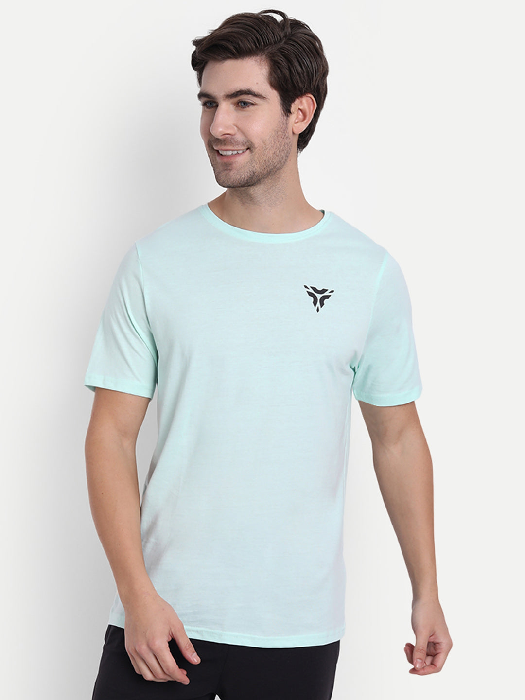 Sea Green Cotton T-shirt for Men