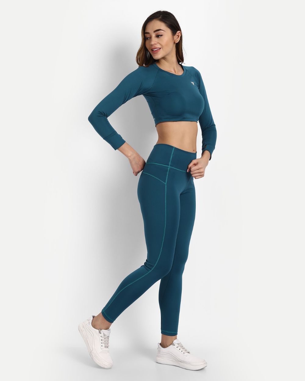 Pacific Blue Crop Top Co-ord Set