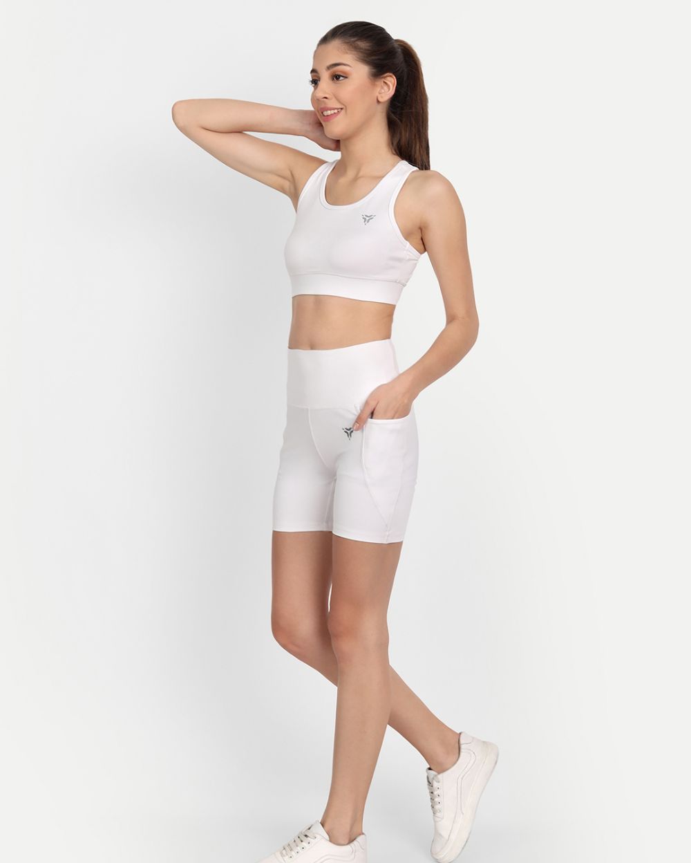 Bluite biker shorts for women- Winter White