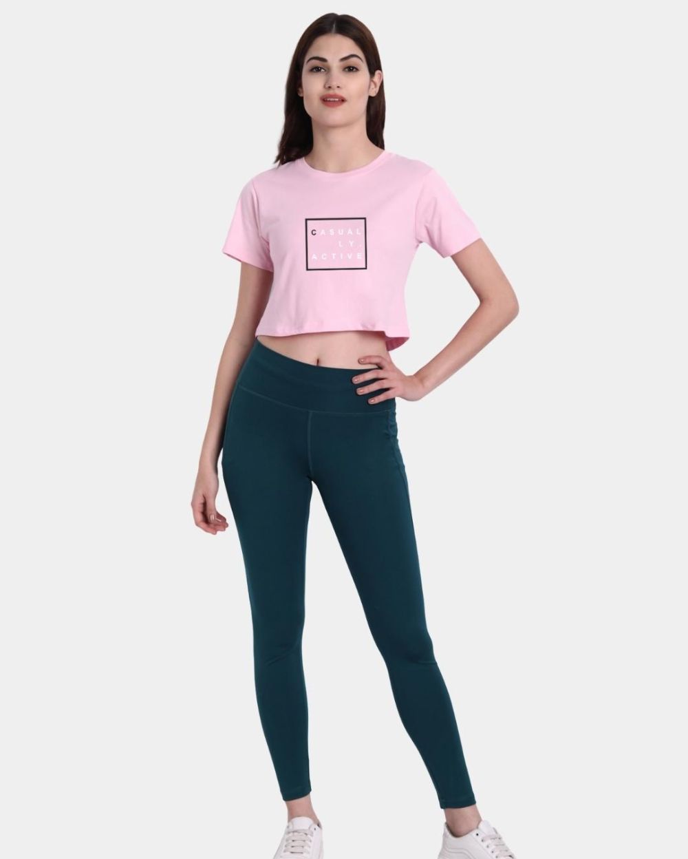 Casually Active Pink Cotton Crop Top