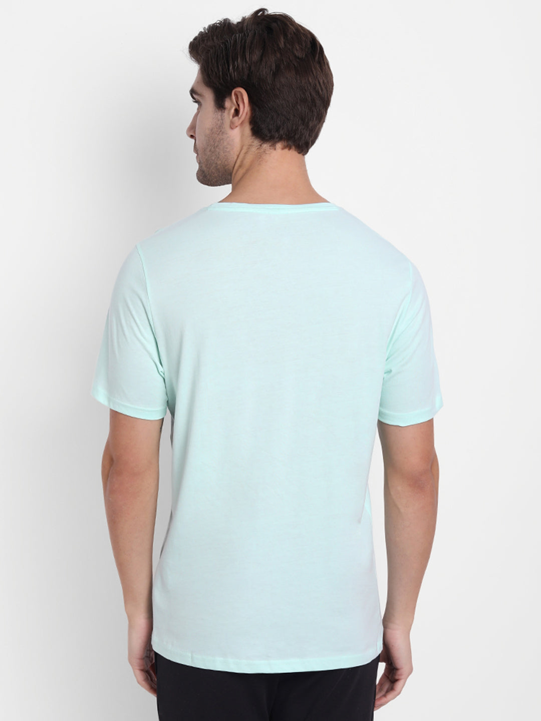 Sea Green Cotton T-shirt for Men