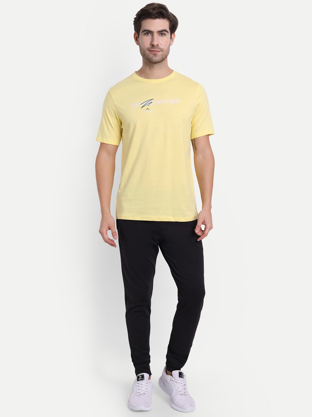 Cotton Yellow Mamba Mentality T-Shirt for Men