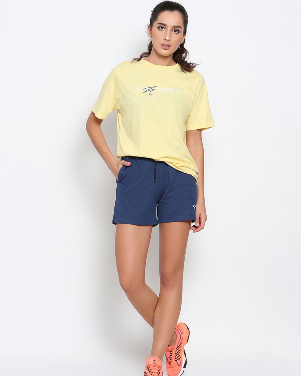 Cotton Yellow Mamba Mentality T-Shirt for Women