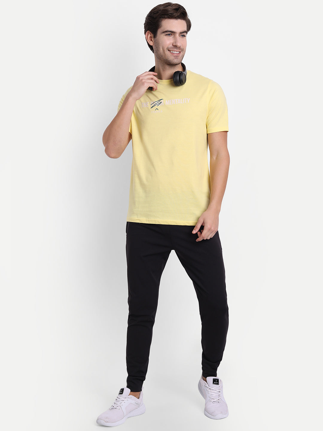 Cotton Yellow Mamba Mentality T-Shirt for Men