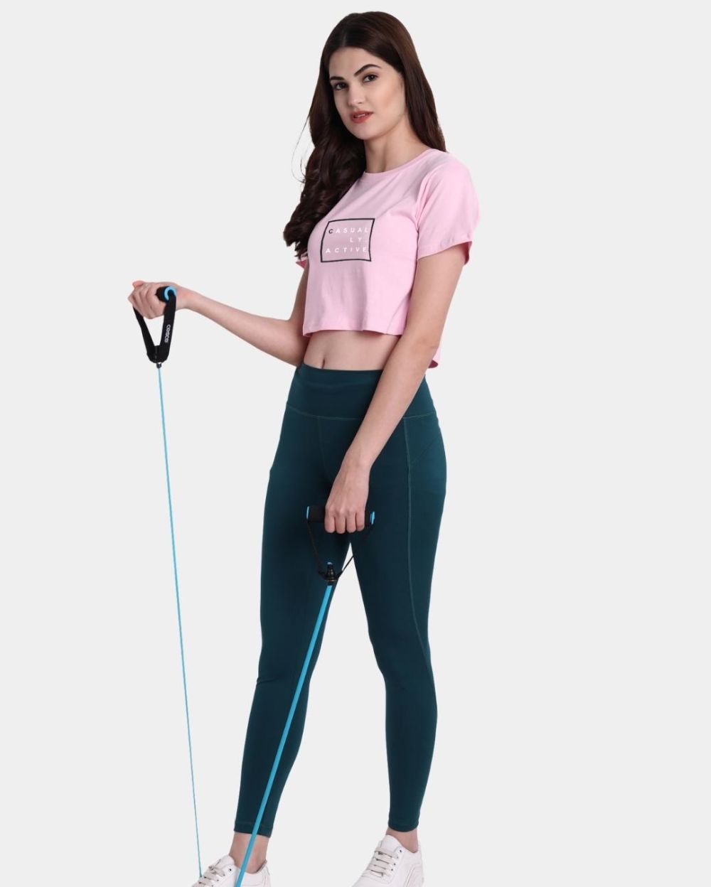 Casually Active Pink Cotton Crop Top