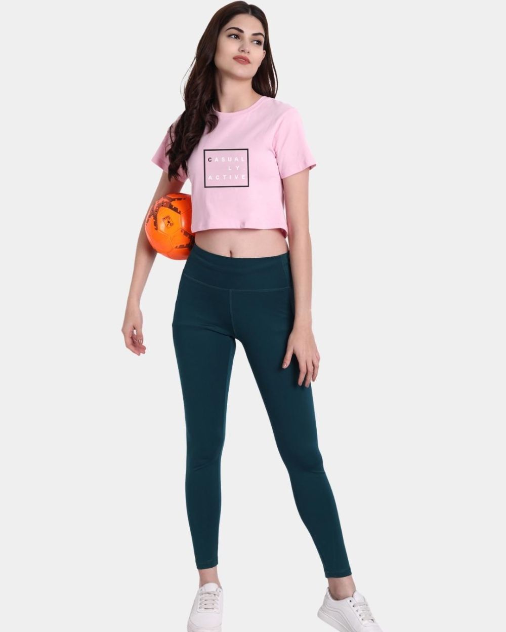 Casually Active Pink Cotton Crop Top