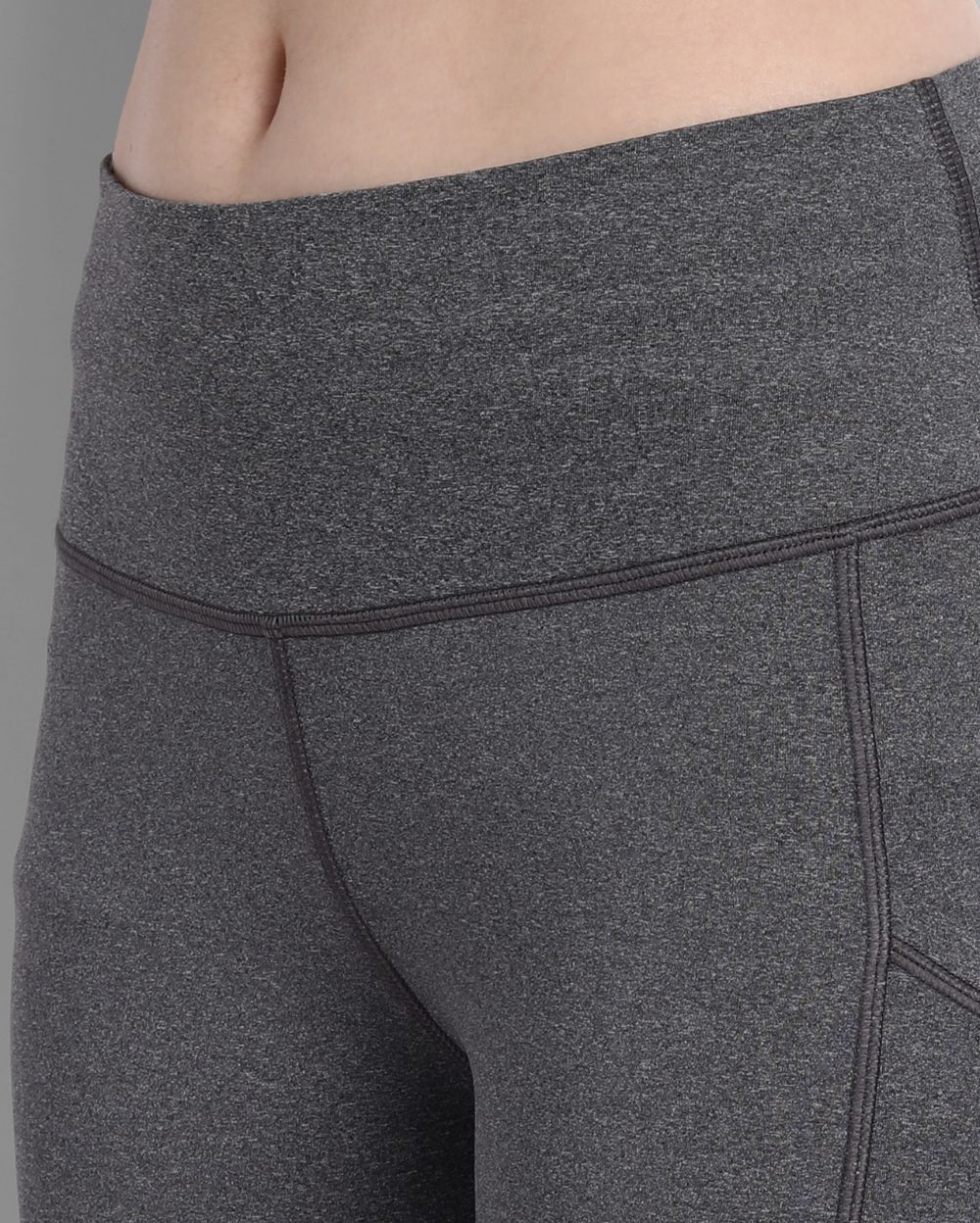 Grey Mélange Style Leggings with Mesh inserts